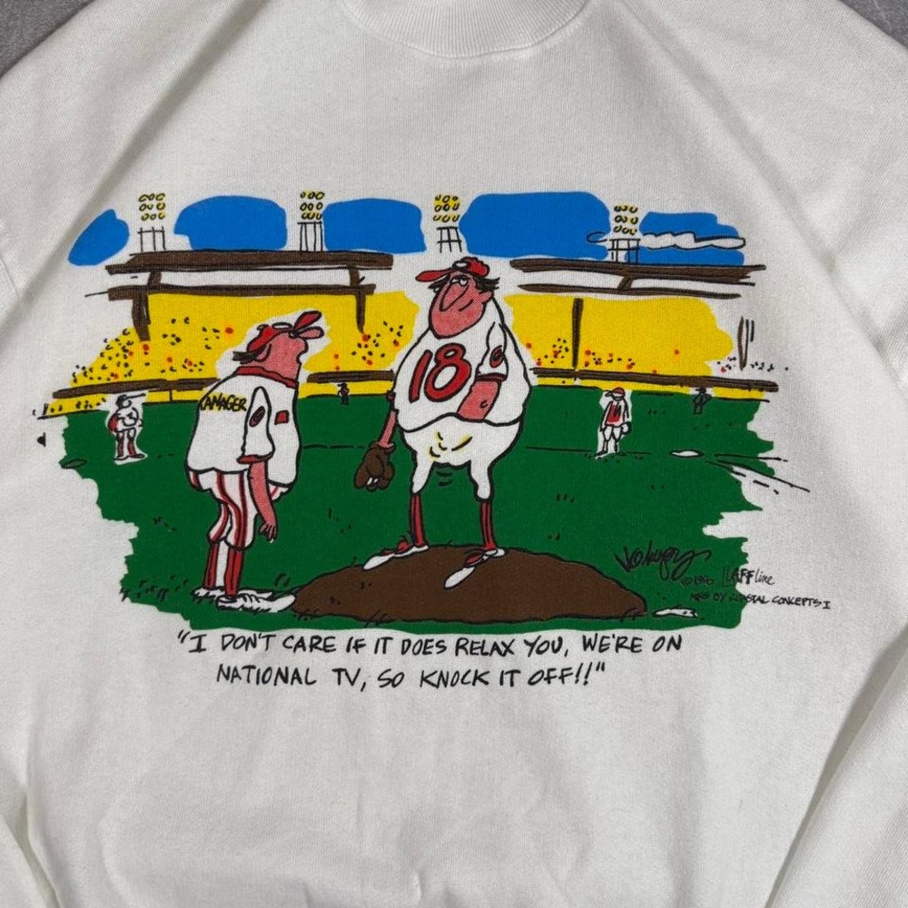 Vintage 90s Baseball Cartoon Crewneck